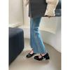 2025 Spring and Autumn New Fashion Versatile Thick Heel Mary Jane Single Shoes Women's Shoes French Medium Heel Evening Square Head