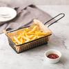 1PC Creative rectangular French fries basket Snack basket Fried food container with handle Western restaurant snack basket