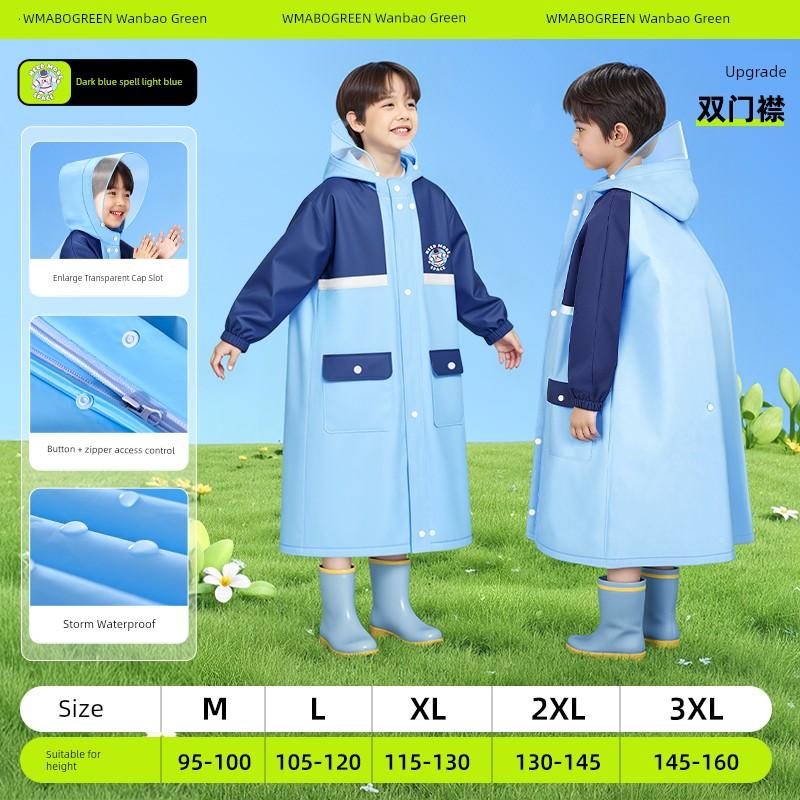 Children's Raincoat Boys Primary School Students Kindergarten School Special Anti-Riot Poncho Boys New Portable with Schoolbag