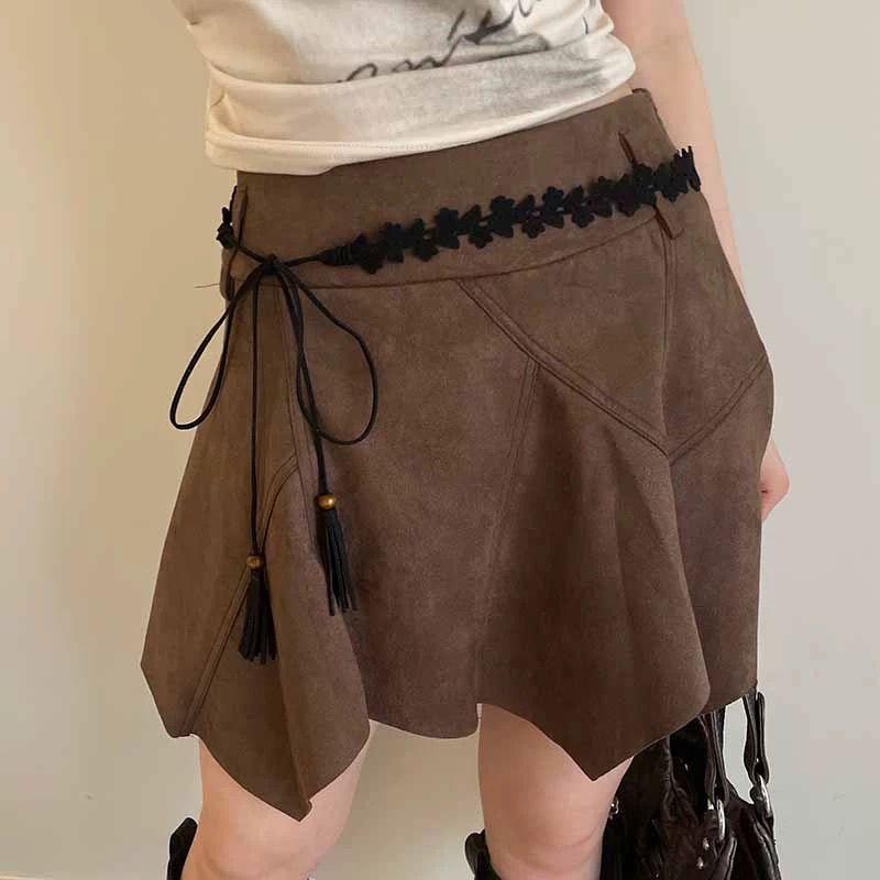 Sweet Woven Flower Waist Chain Dresses Female National Style New Dress Design Sense All-match Belt Skirt Rope Ins Korean Fashion