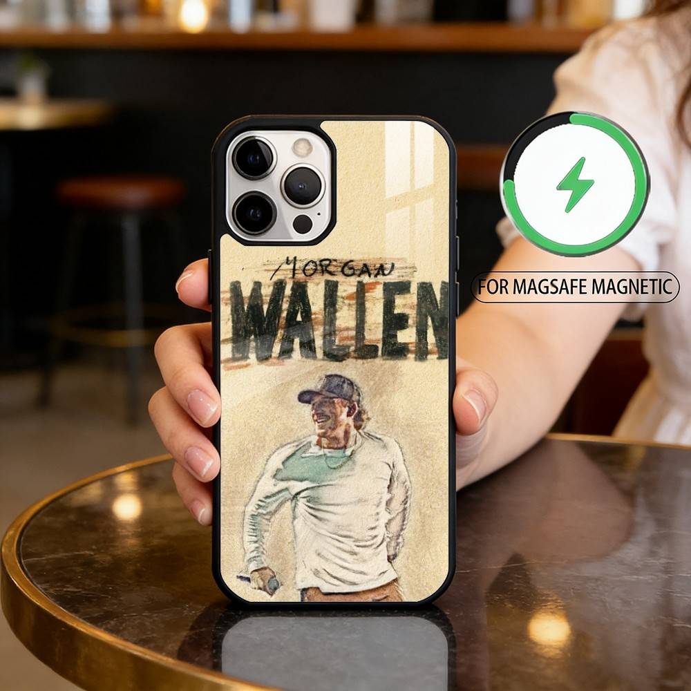 

M-Morgan W-Wallen-EN Phone Case For iPhone17,16,15,14,13,12,11 Plus,Pro Max Magnetic For Magsafe Wireless Charging iPhone15