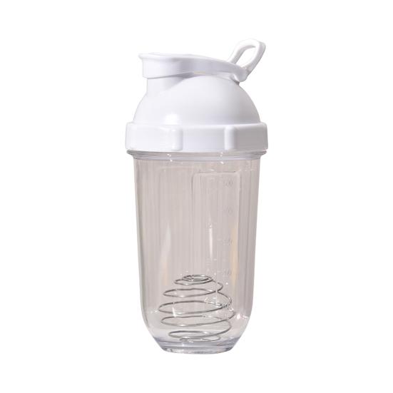 Protein Shaker Bottles with Wire Ball 500ml Leak-Proof Mixer Cup Clear Scale Fitness Mixer Bottle Portable Shaker Cup for Sports Travel