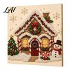 Progetti Artistici per Alleviare lo Stress Kit Perle Finte di Natale Pittura Capanna Innevata di Babbo Natale Kit Artigianale 3D Scintillante con Perline Fai da Te per Adulti Parete per le Festività Invernali di Casa