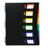 6 Pockets Expandable Document Folder Letter Size File Organiser with Removable Pages Colorful Numbered Label Window