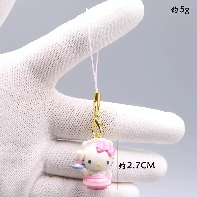 Hello Kitty 3Cm Keychain Sanrio Anime Cat Figure Maid Doll Kawaii Cake Phone Pendant Christmas Toy Gifts For Girls Children