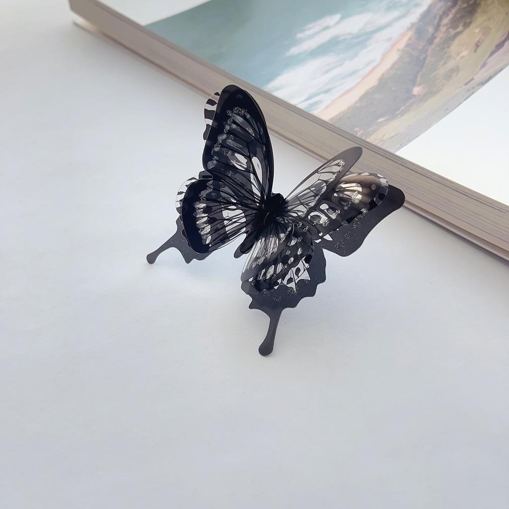 1 Large Black Butterfly Ring Female Dark Department Gothic Style Exaggerated Personality Fashion Accessories Ring Can Be Adjuste