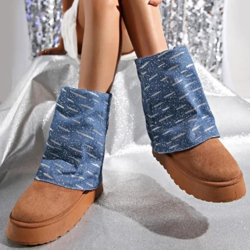 Fashion 2024 Women's Winter New Short Plush Warmth Thickness Comfortable Mid-calf Boots Women's Daily Comfort One-Pitch Snow Boots Women