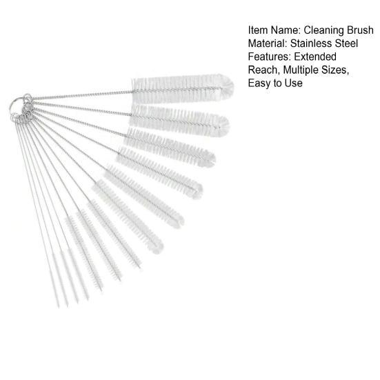 Cleaning Brush Extended Reach Deep Clean Tall Glasses Bottles Straws Cleaning Scrubber Multiple Sizes Flexible Metal Stem Drinking Container Cleaner