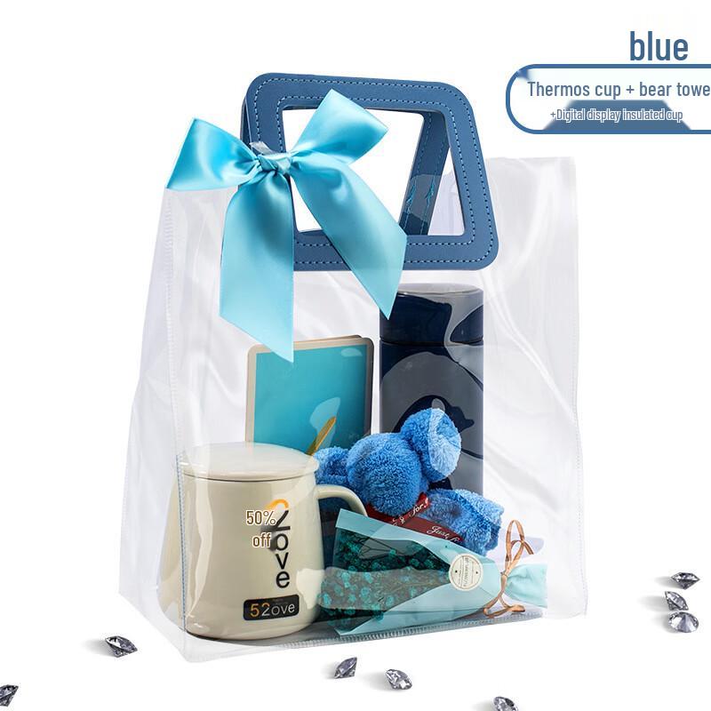 Ceramic Mug & Thermos Gift Set 05 Ceramic Mug, Spoon, Towel, Thermos