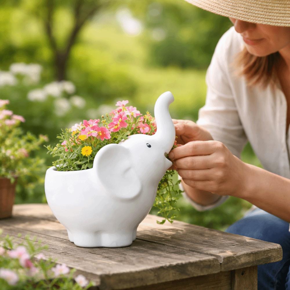 Minimalist Ceramic Flowerpot Practical Elephant Vase Garden Pots Plant Pot  Garden Art