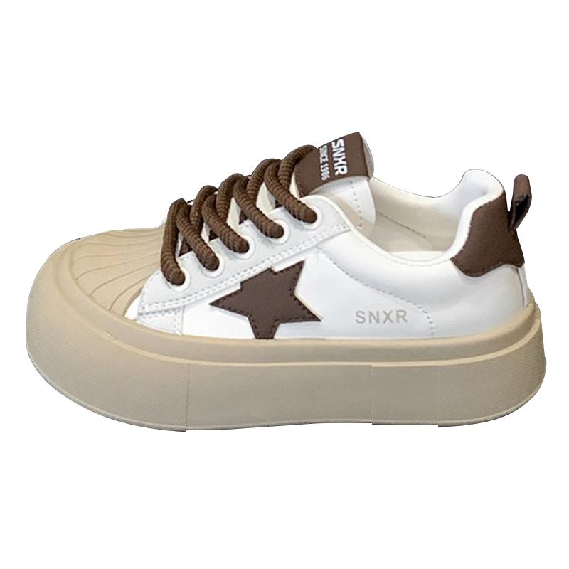 White Shoes Women's Casual Sneakers for Women Vintage Fashionable Lightweight Leather Spring Autumn Student Shoes