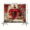 2D Autumn French Street Cafe Party Decoration Background