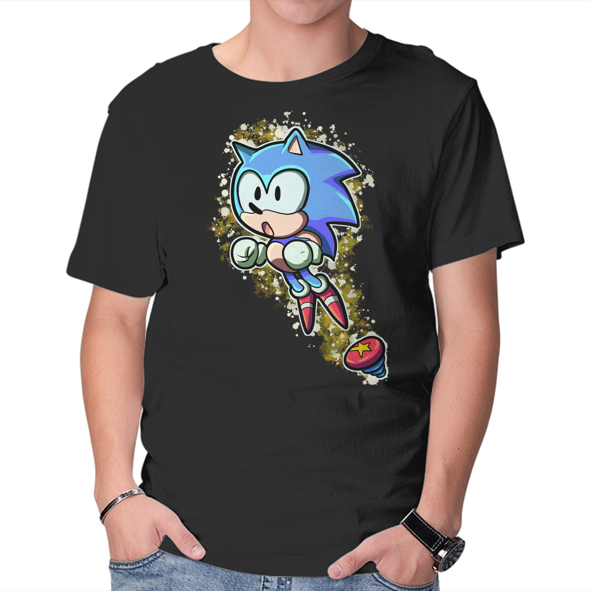 Unisex Crew Neck T-Shirt Speed Jump Graphic Short Sleeve Casual Tee M