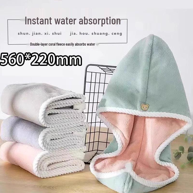 Women's Double-Layer Quick-Dry Hair Towel: Absorbent, Thick, and Stylish Bath Cap