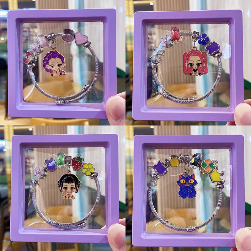 Cartoon Anime Bracelet Kpop Demon Hunters Cute High-Value Exquisite Bangle Gift for Children's Day Boys and Girls Kids Fans