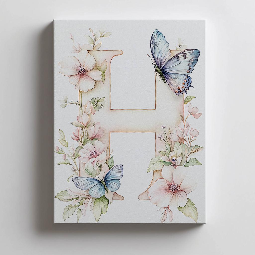 H Jak Harmonia - Plakat Kwiatowy Dla Dzieci H Jak Harmonia - Plakat Kwiatowy Dla Dzieci, 50X70 Cm, Rama Drewniana Ciemny Brąz, Papier Matowy 230 Gsm