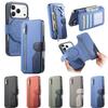 2 In 1 Detachable Magneic Zipper Cards Solt Wallet Leather Case For iPhone 17 Pro Max 16 Plus 15 14 13 12 Flip Bag Pocket Cover