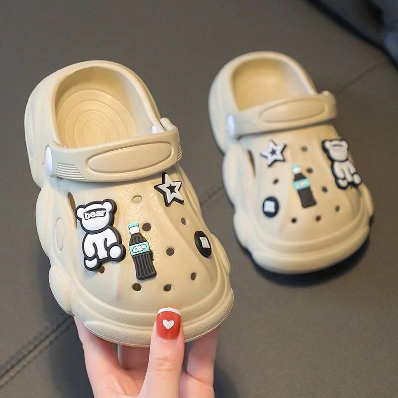 Parent-Child Children's Summer Cartoon Closed-Toe Clogs for Boys and Girls, Large and Small Sizes, Non-Slip eva Tasteless