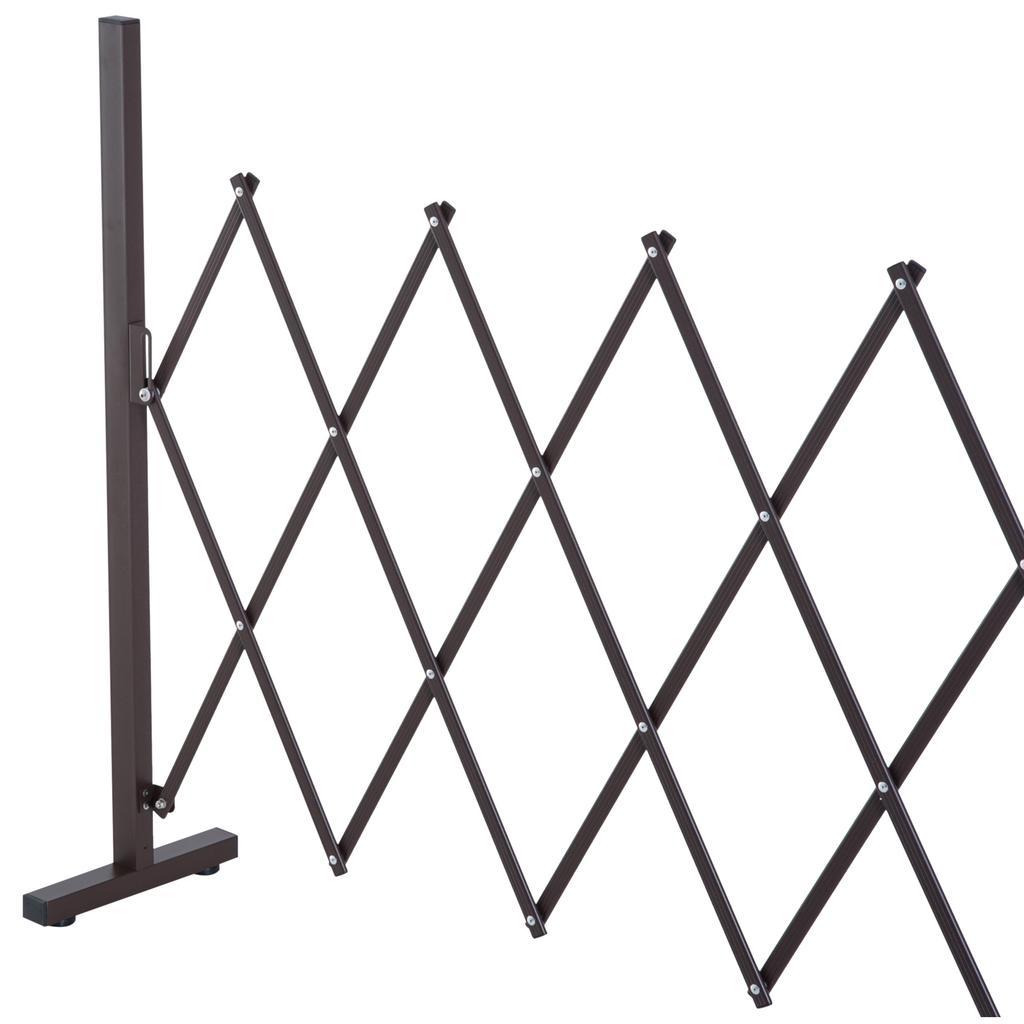 Expanding Trellis Fence, Freestanding Movable Fence, Foldable Garden Screen Panel, 300 x 103.5 cm, Dark Brown