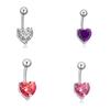 Color Zircon  Belly Button Ring  Creative Heart Shape Butterfly Pendant Navel Piercing For Women Sexy Body Jewelry