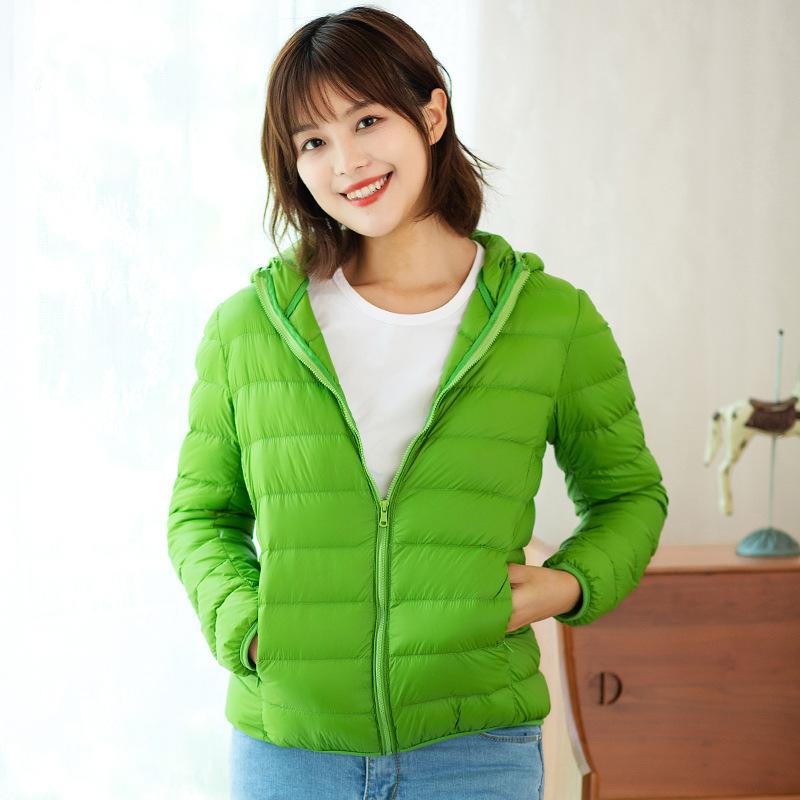 New Light and Thin Down Jacket Women's Short Hooded Stand-up Collar Light and Slim Outdoor Thin Large Size Women's Jacket