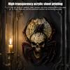 Durable Halloween Home Accessories Wind Chime Skull Spider Suncatcher, Double Side Printed Acrylic Window Retro Horror Party Supplies Ornament,