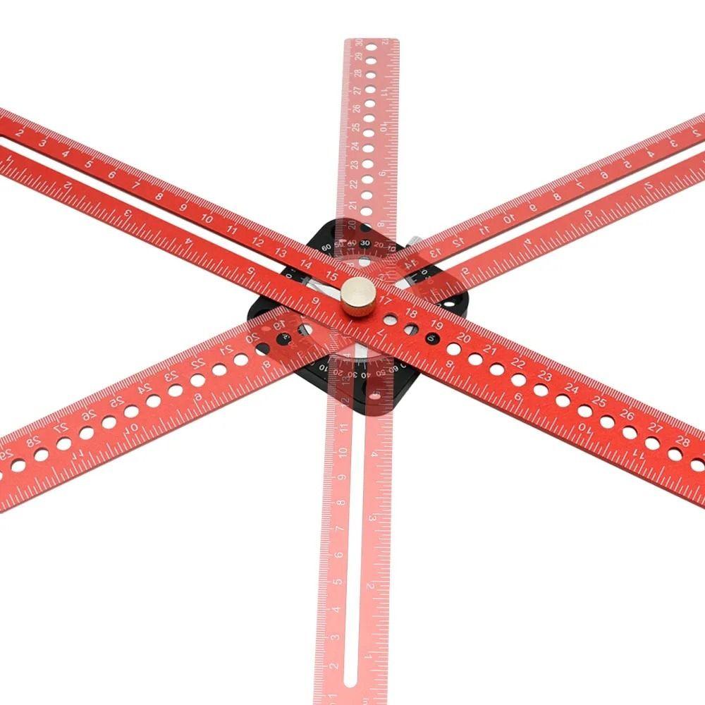 T-type Compass Angle Scoring Ruler Adjustable 360° Angle Aluminum Woodworking Precision Scriber Durable Portable Marking Gauge