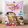 Mr Bean Entspannt auf Stranddecke Weich und Gemütlich Personalisierbares Namensgeschenk Für Alle Feiertage Heimdeko Büro Nickerchen Outdoor Urlaubsgeschenk Verspieltes Design Polyester
