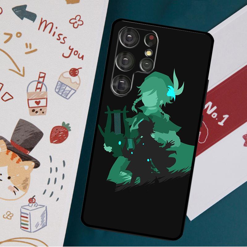 Husa de telefon Genshin Impact Venti pentru Samsung Galaxy S23 S21 S22 Ultra S8 S9 S10 Note 10 Plus S20 FE Cover