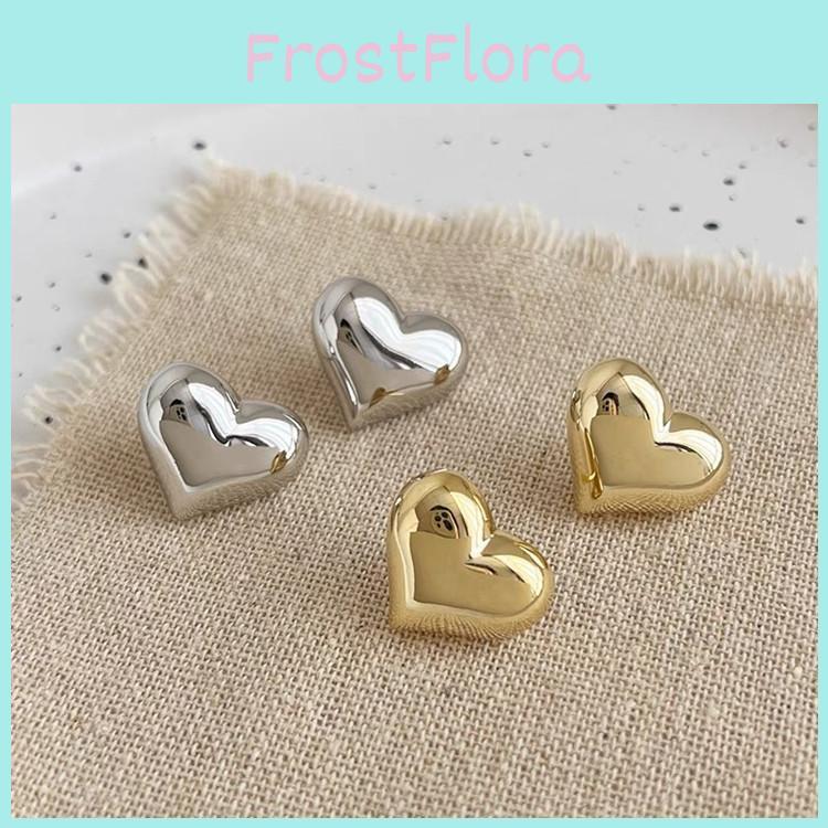Fashionable Alloy Heart Shape Earrings Elegant Vintage Inspired Studs Jewelry For Ladies
