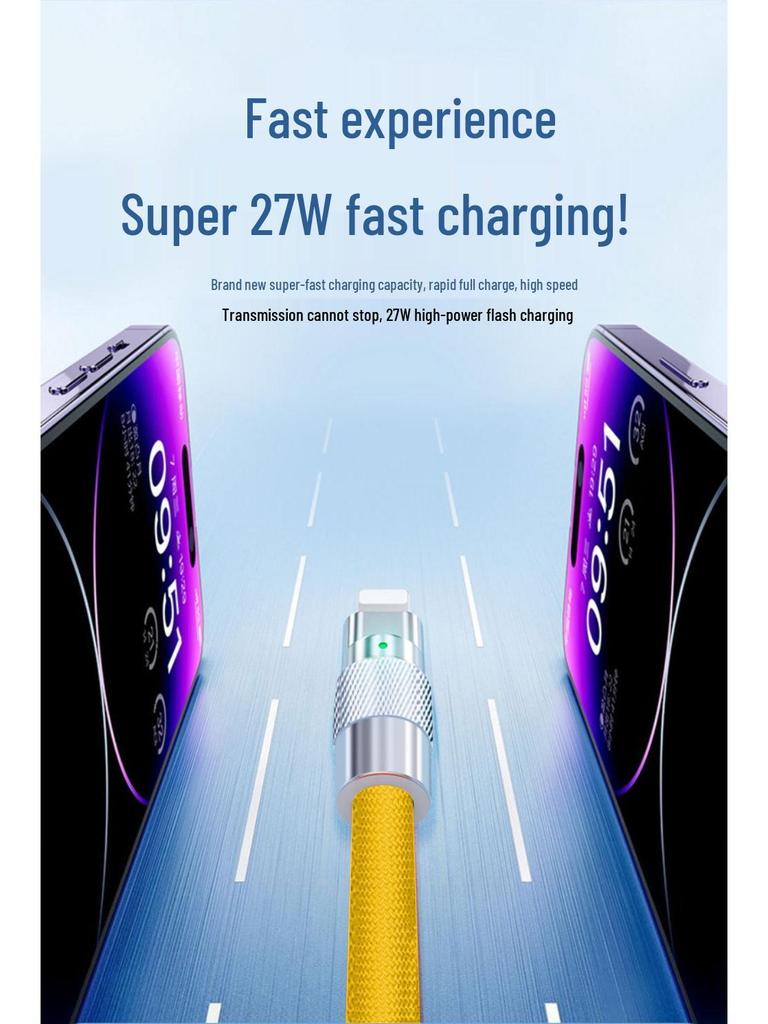 Color Contrast Spring Data Cable: Retractable Fast Charger for Huawei & Apple