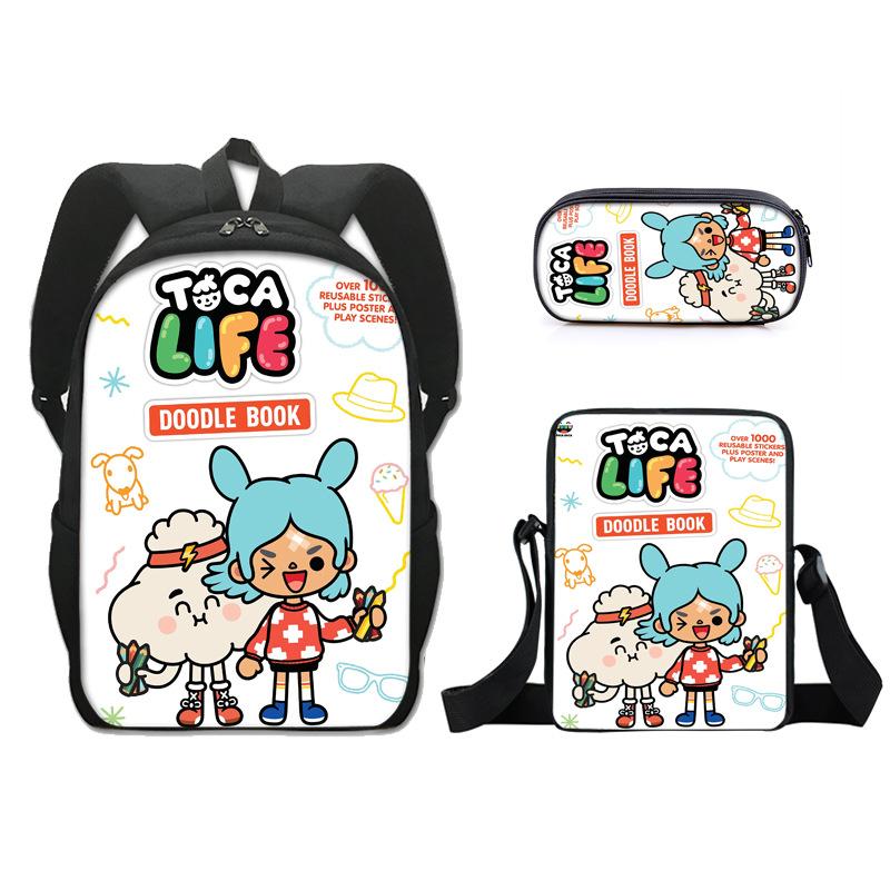 Iconic Distinctive Cool The Midnight Gospel 3D Pattern 3pcs/Set pupil Schoolbags Outing Laptop Daily Pack Sling Carrier Pen Case