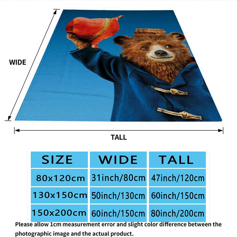 Paddington Print Flannel Blanket, High quality Comfortable for All Seasons, Home Decor, Warmth and Comfort, Perfect for Christmas Gifts