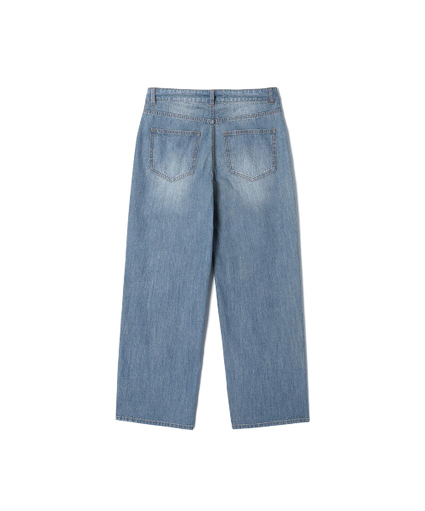 ADHOC Men'S Semi-Wide Fit Denim Pants (Lt-Indigo) (Hc4Dp11)