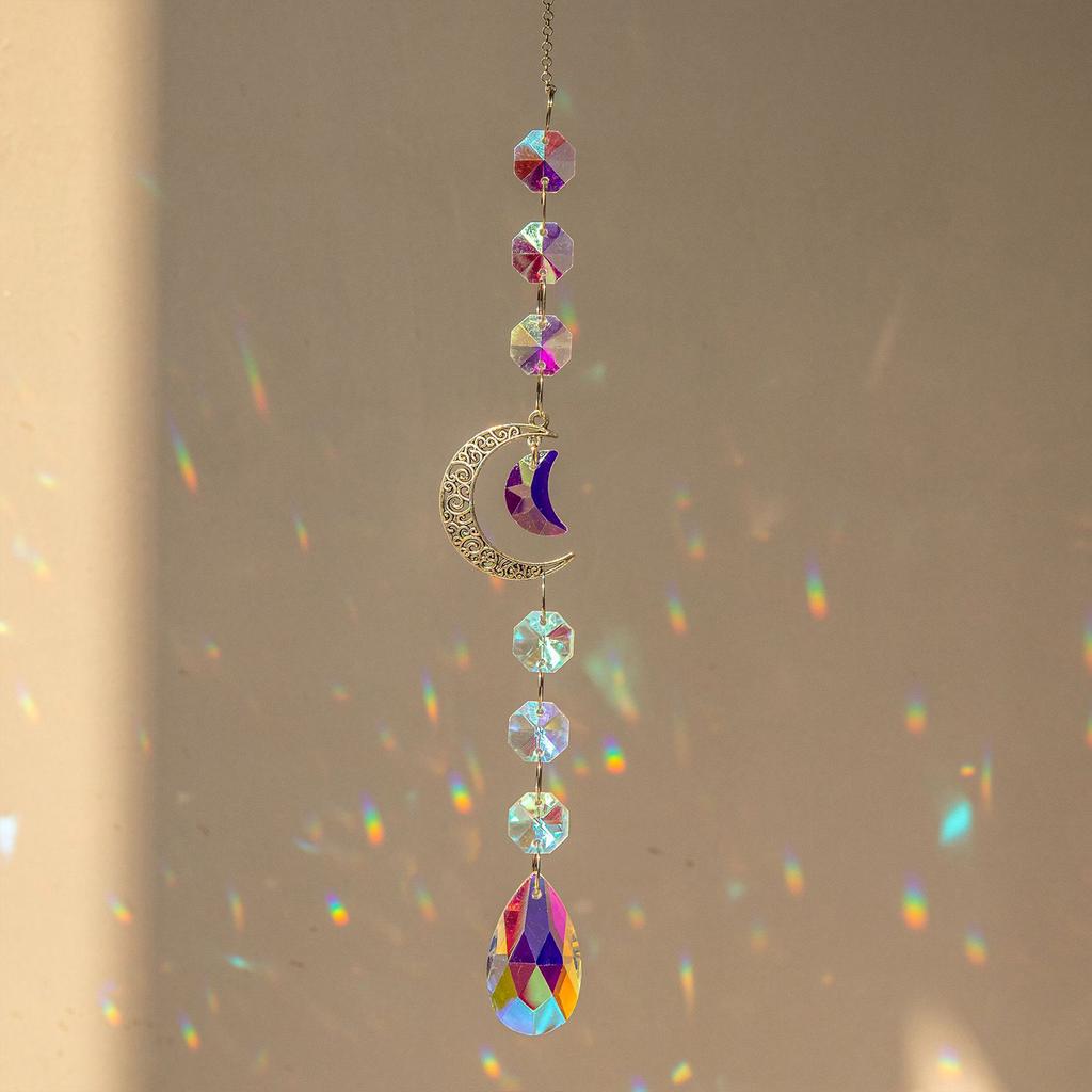Colorful Suncatcher Crystal Wind Chimes Sun Catcher Light Catching Pendant Home Bedroom Balcony Window Garden Hanging Decoration
