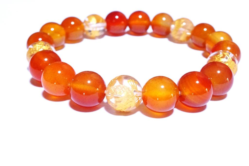 Kanoishi for victory and success in Dragon God Carnelian Bracelet for Men and 10mm Natural Stone Power Stone Golden Dragon approximately 18cm size for