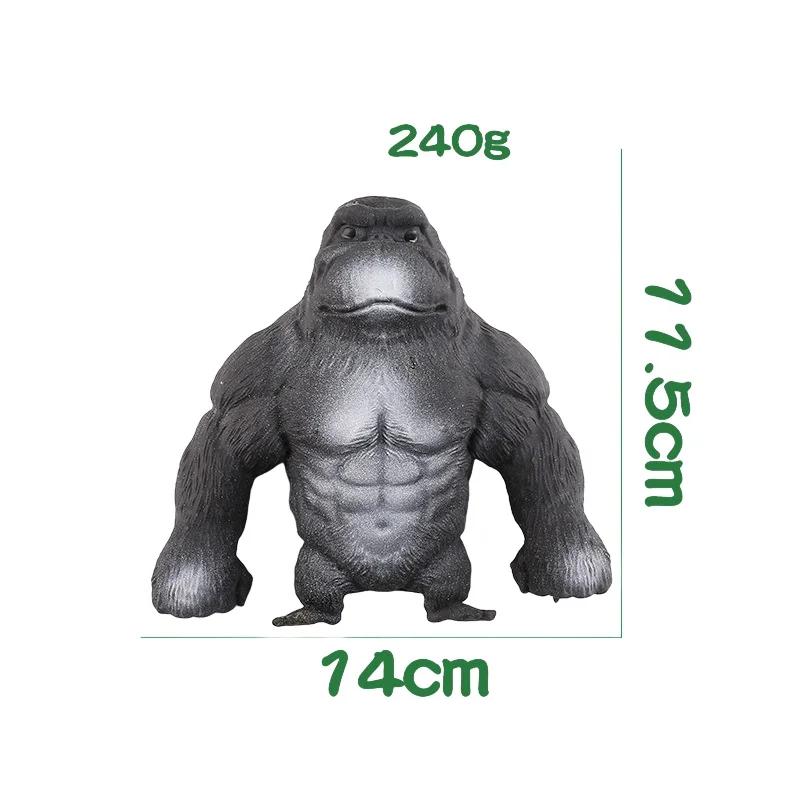 Amusing Gorilla Figurines Humorous Expression Squishy Monkey Statue Soft Stretchable Action Toy Desk Decoration Creative Gift