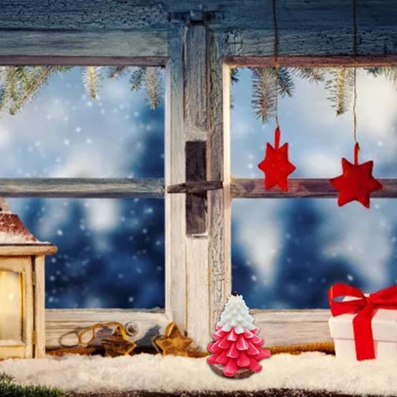 Aroma Plaster Silicone Mold Handicrafts Soap Candle Resin Casting Handmade Sawtooth Christmas Tree Shape 3D Candle Mold