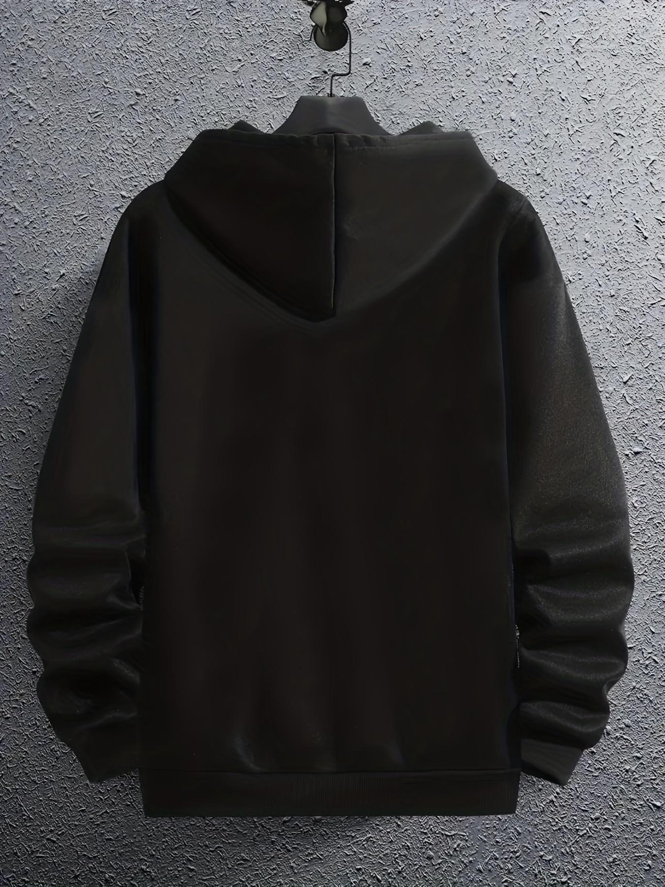 Sweat à Capuche Homme Imprimé Croix Chrétienne - Pull Techwear Avec Col - Style Streetwear Décontracté