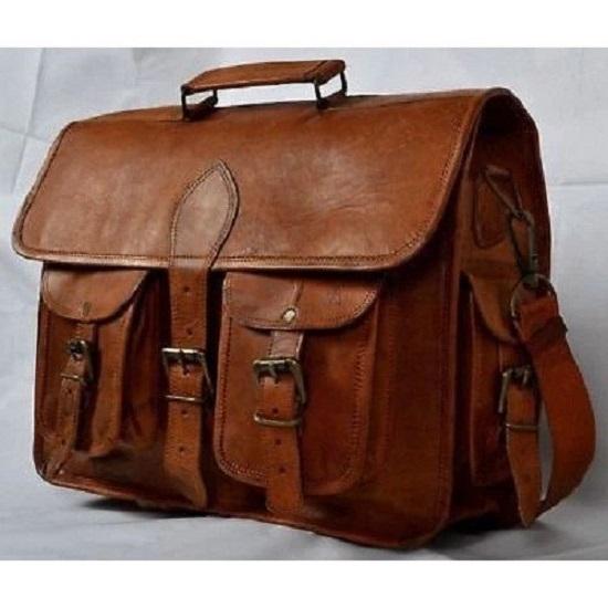 Men's Genuine Vintage Laptop Messenger Handmade Briefcase Bag