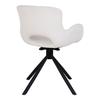 Chaise de salle à manger pivotante en tissu blanc