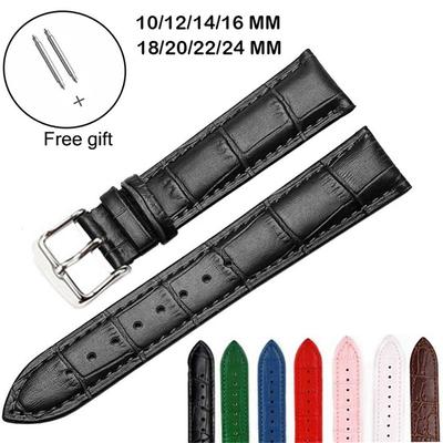 10mm 12mm 14mm 16mm 18mm 20mm 22mm 24mm Universal Leder Armband Männer frauen Sport Wasserdichte Uhr Strap Band Armband Geschenk