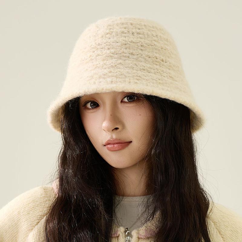 Knitted Fisherman Hat Women's Autumn Winter Ear Protection Bucket Hat Basin Hat