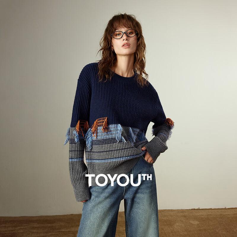 

Chuyu Women s Nomadic Tassel Colorblock Knit Sweater L