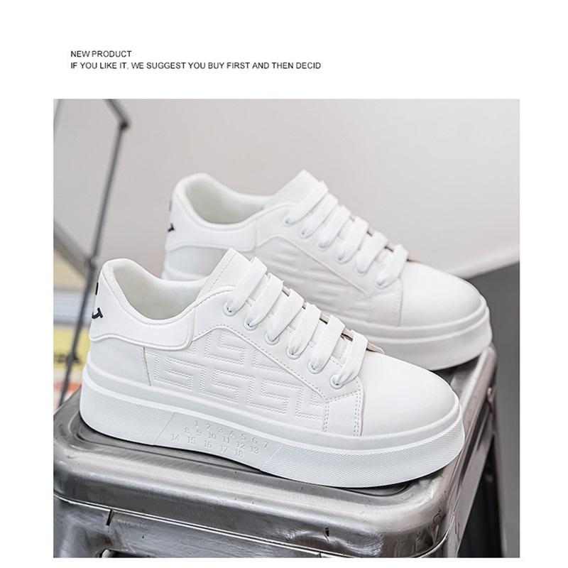 Herren Sportliche Schuhe mit dicker Sohle Schnürung Niedriger Schnitt Lässige Board Schuhe