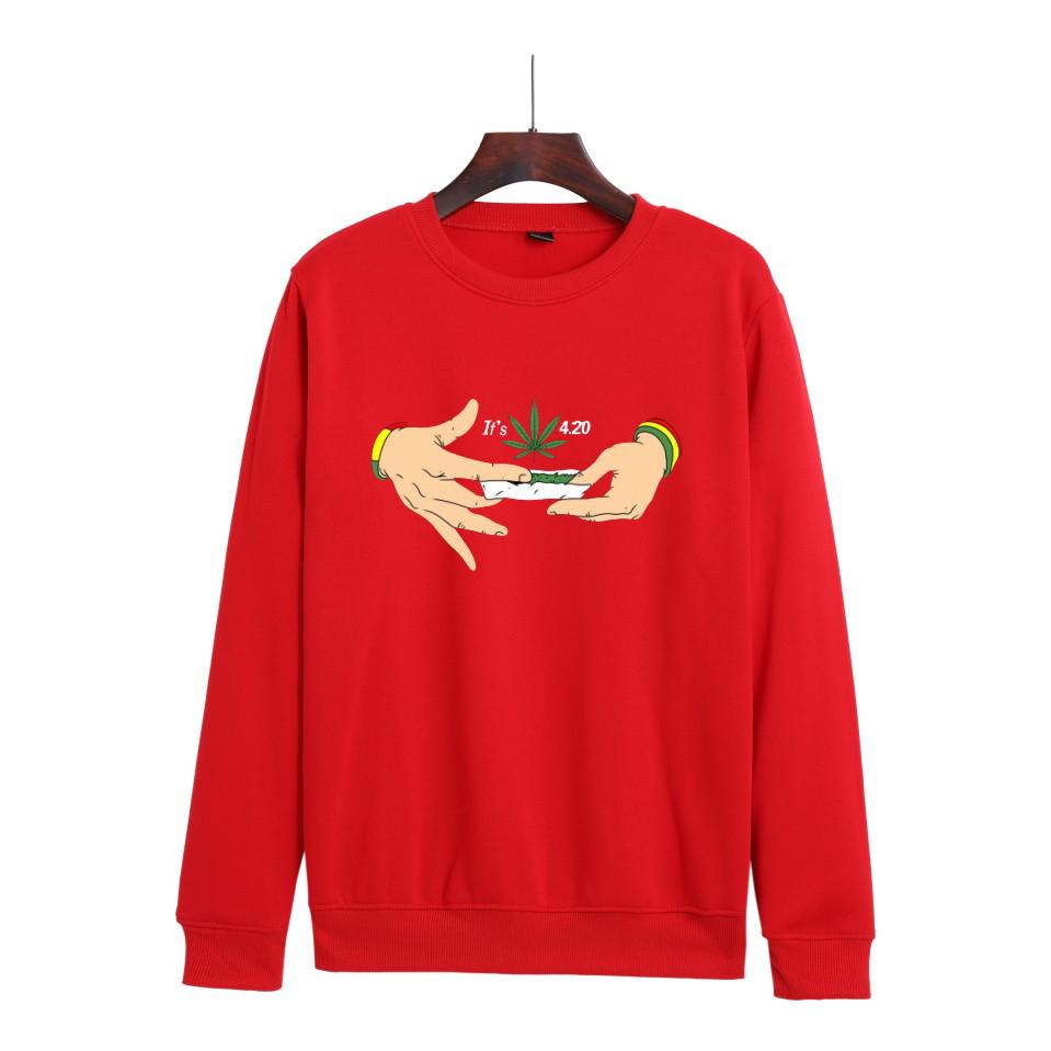 

Unisex English Print Loose Long Sleeve Pullover with DIY Option M