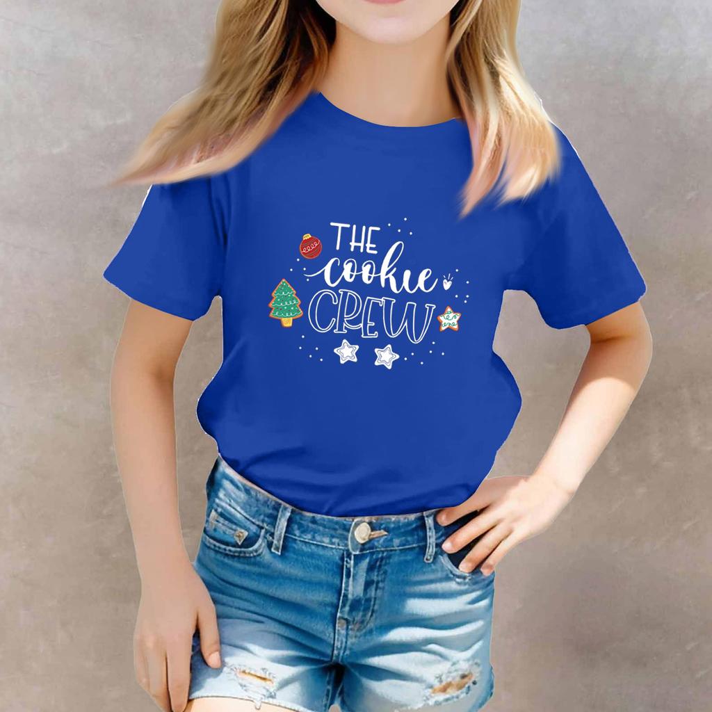 Christmas Day Toddler Girl Boy T-Shirts Kids Top Boys And Girls Printed Short Sleeved T-shirt