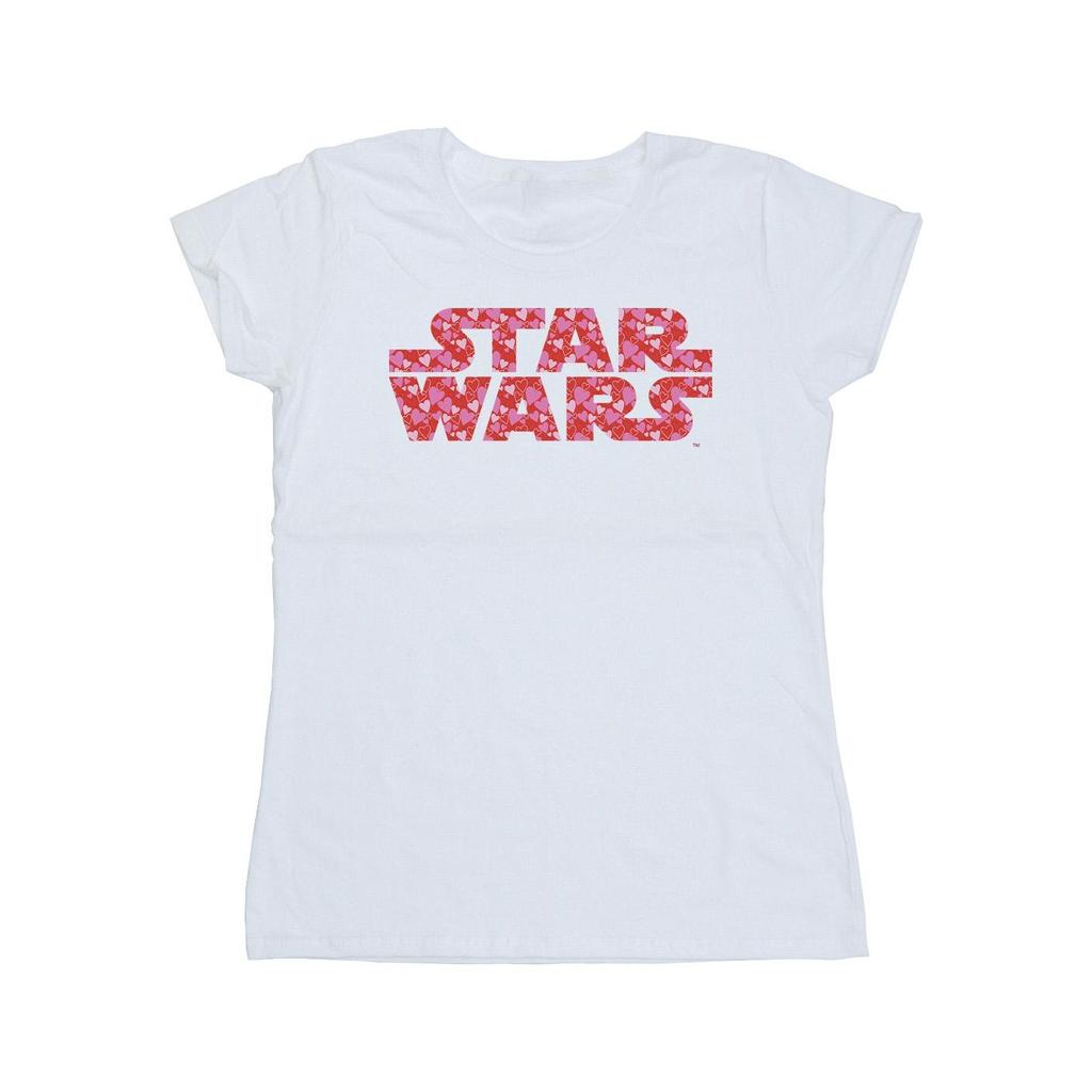 STAR WARS Womens/Ladies Heart Logo Cotton T-Shirt