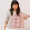 EDENIK Scarf Crop Short Sleeve T-Shirt_Gray