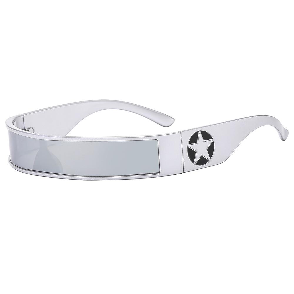 2025 Futuristic Square Monoblock Sunglasses - European/American Ins Style Similar to Xiaohongshu.